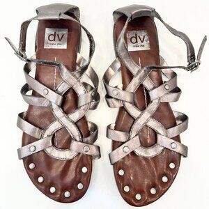 Dolce Vita Greek / Roman Inspired Sandals Metallic Distressed Leather (Size 8)